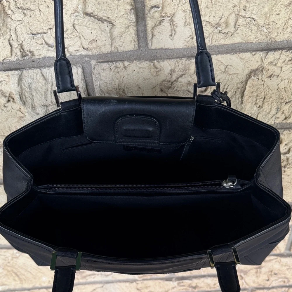 Casual Corner bag Handbag Elegant Black Tote Bag Leather Nylon